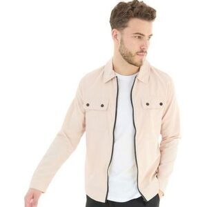 Soul Star England Mens Large Cream Full Zip Shirt Jacket Lightweight Windbreaker